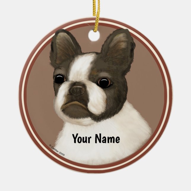 Boston Terrier Keramik Ornament (Vorne)
