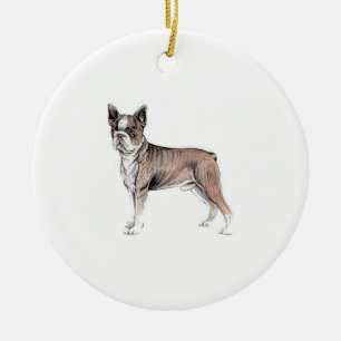 Boston Terrier Keramik Ornament