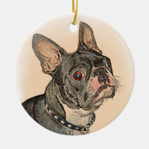 Boston Terrier Keramik Ornament