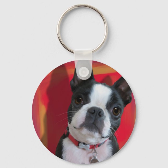Boston Terrier Key Chain Schlüsselanhänger (Vorderseite)