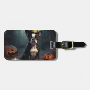 Boston Terrier Kürbisse Halloween Gruselig Gepäckanhänger