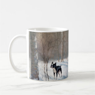 Boston Terrier Lass es schneien Weihnachten Kaffeetasse