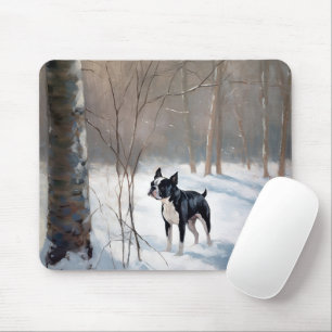 Boston Terrier lässt es Weihnachten Mousepad