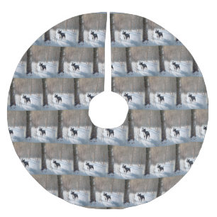 Boston Terrier lässt es Weihnachten Polyester Weihnachtsbaumdecke