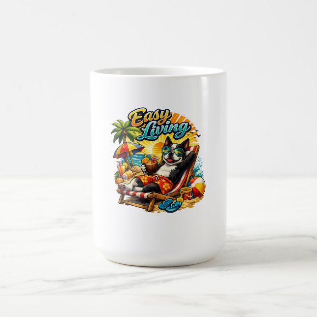 Boston Terrier Leben Einfaches Leben Kaffeetasse (Mittel)