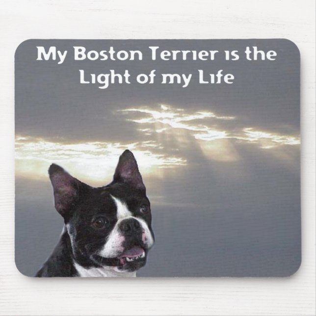 Boston Terrier:  Licht meines Lebens Mousepad (Vorne)