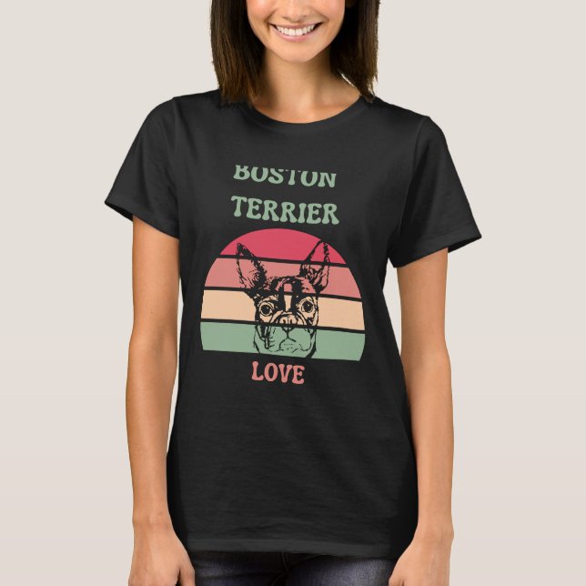 Boston Terrier Liebe 160 T-Shirt (Vorderseite)