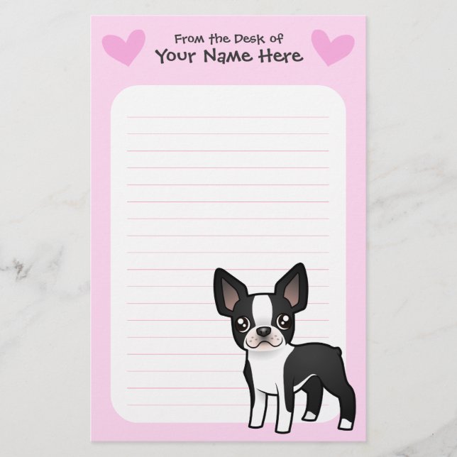 Boston-Terrier-Liebe Briefpapier (Vorderseite)
