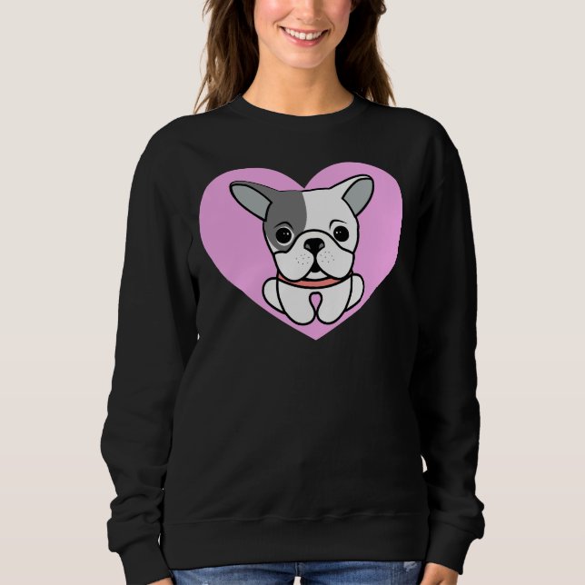 Boston Terrier Liebe Herz Sweatshirt (Vorderseite)