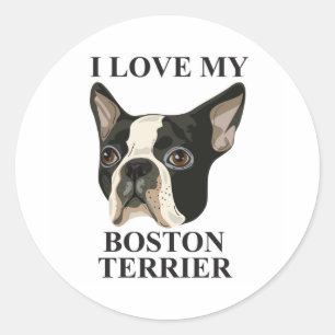 Boston Terrier Liebe Runder Aufkleber