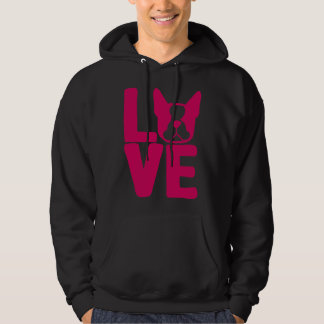 Boston Terrier Liebe Square in Rosa Entspannte Lag Hoodie