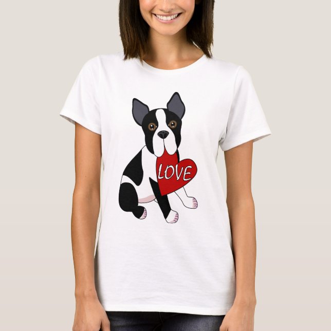 Boston-Terrier-Liebe T-Shirt (Vorderseite)