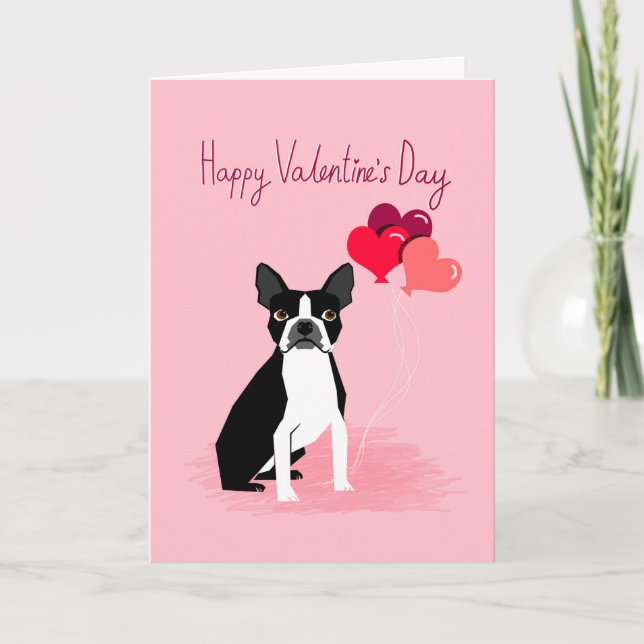 Boston Terrier Liebe Valentines Card Feiertagskarte (Vorderseite)