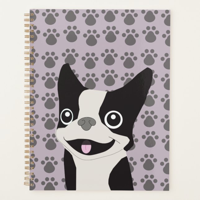 Boston Terrier, Lila Flieder Planer (Vorderseite)