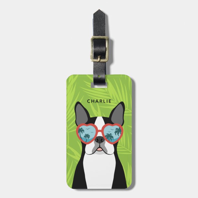 Boston Terrier Luggage Tags Gepäckanhänger (Vorderseite vertikal)