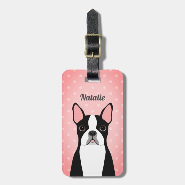 Boston Terrier Luggage Tags Gepäckanhänger (Vorderseite vertikal)