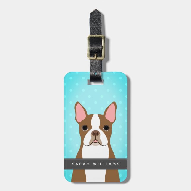 Boston Terrier Luggage Tags Gepäckanhänger (Vorderseite vertikal)
