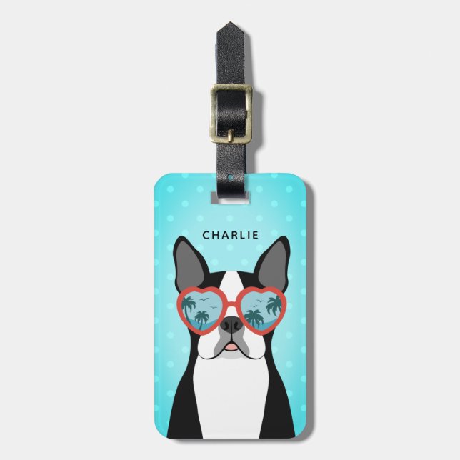 Boston Terrier Luggage Tags Gepäckanhänger (Vorderseite vertikal)