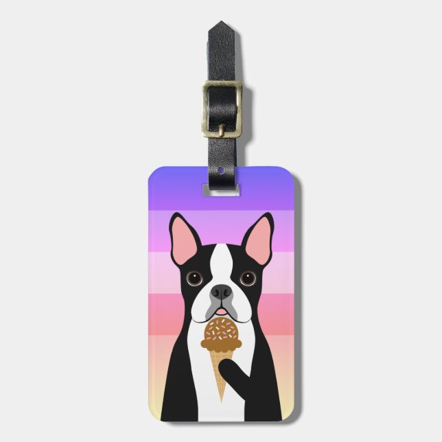 Boston Terrier Luggage Tags Gepäckanhänger (Vorderseite vertikal)