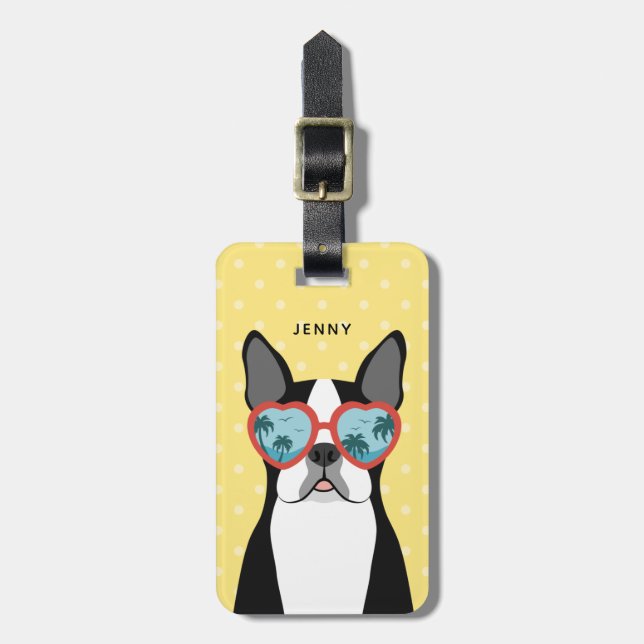 Boston Terrier Luggage Tags Gepäckanhänger (Vorderseite vertikal)
