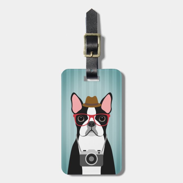 Boston Terrier Luggage Tags Gepäckanhänger (Vorderseite vertikal)