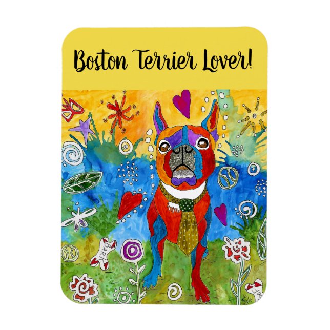 Boston Terrier Magnet 3"x4 (Vertikal)