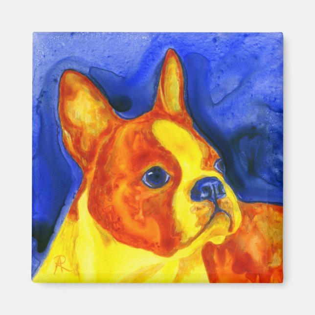 Boston Terrier Magnet - "Golden Boy" (Vorne)