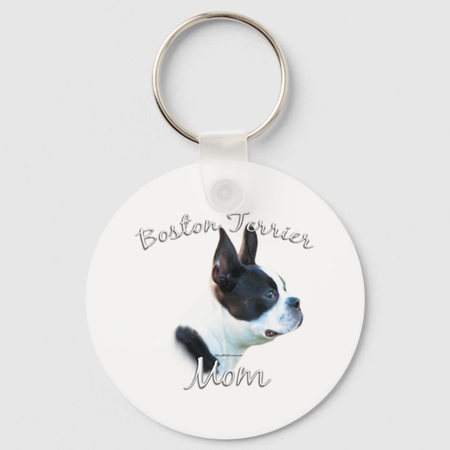 Boston Terrier Mama 2 Schlüsselanhänger (Vorderseite)