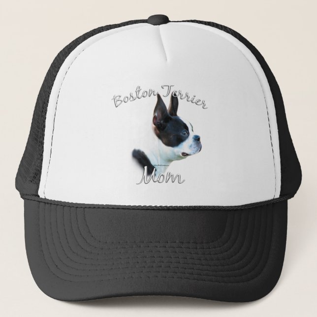 Boston Terrier Mama 2 Truckerkappe (Vorderseite)
