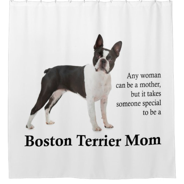 Boston-Terrier-Mama-Duschvorhang Duschvorhang (Vorderseite)
