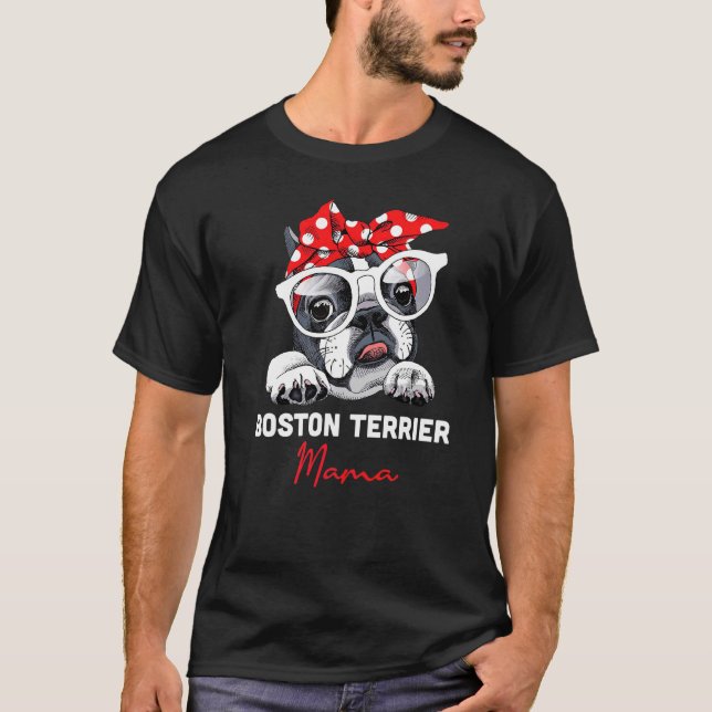 Boston Terrier Mama Niedlich Bostie Dog Mama Girls T-Shirt (Vorderseite)