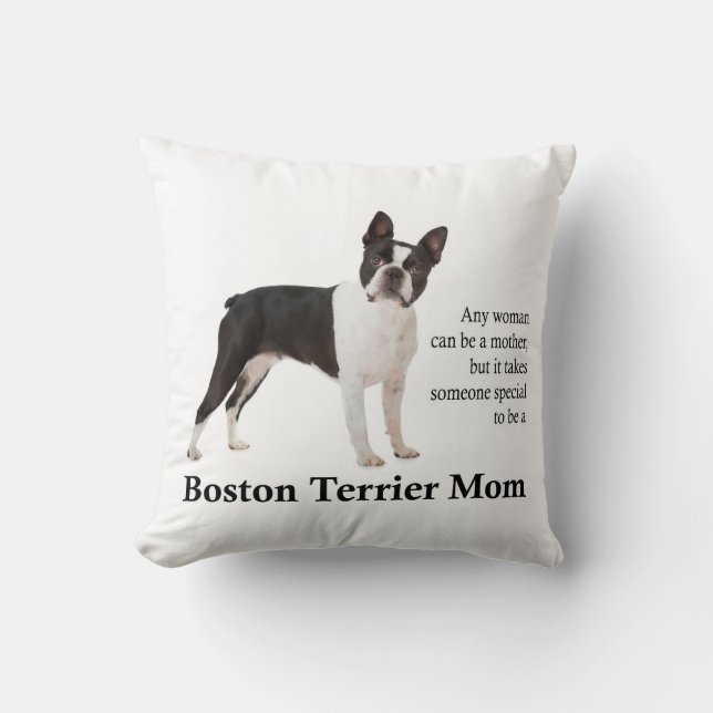 Boston Terrier Mama Pillow Kissen (Vorderseite)
