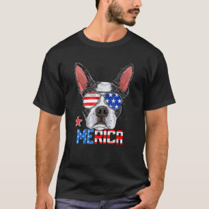 Boston Terrier Merica 4. Juli Herren Jungen Hund P T-Shirt