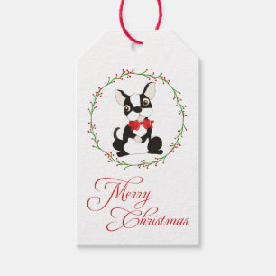 Boston Terrier Merry Christmas Geschenkanhänger