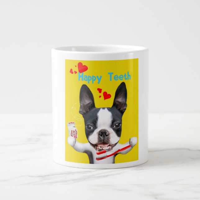 Boston Terrier Mirabelle Happy Teeth Tasse (Vorderseite)