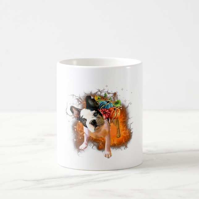 Boston Terrier Miracle Pumpkins Halloween Kaffeetasse (Mittel)