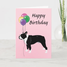 Boston Terrier mit Ballon-alles Gute zum Karte