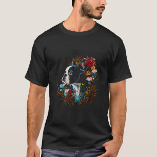 Boston Terrier mit Blume Bostie 3 T-Shirt