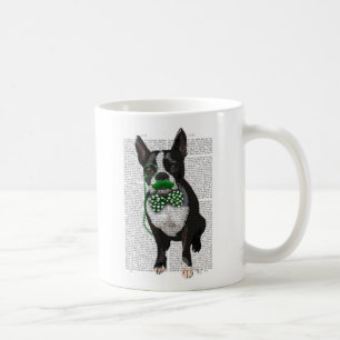 Boston Terrier mit grünem Schnurrbart und Spott 2 Tasse