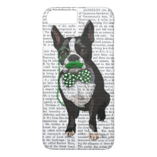 Boston Terrier mit grünem Schnurrbart und Spott iPhone 8 Plus/7 Plus Hülle