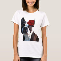 Boston Terrier mit Rose auf Nummer 2