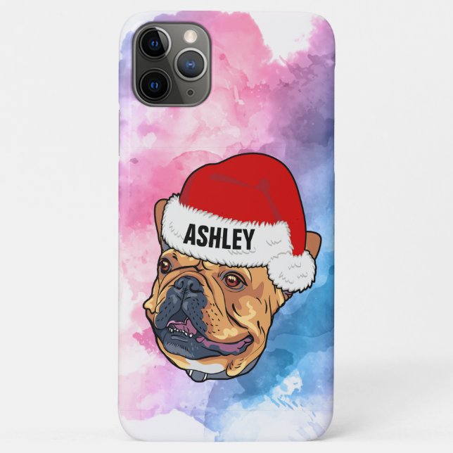 Boston Terrier mit Weihnachts-Hund Case-Mate iPhone Hülle (Rückseite)