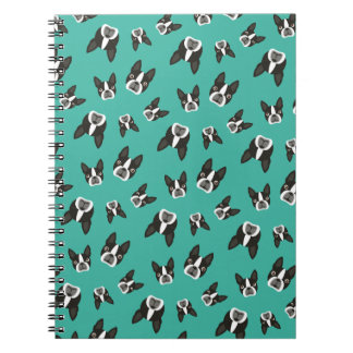 Boston-Terrier-Muster-Notizblock - aquamarin Notizblock