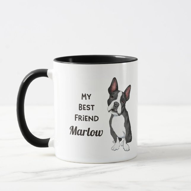 Boston Terrier My Best Friend Individuelle Name Tasse (Links)