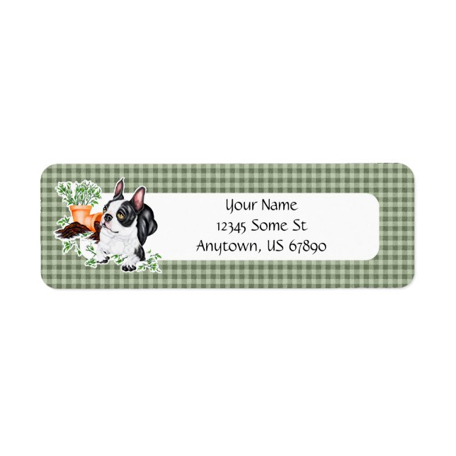 Boston Terrier Naughty Pup Labels (Vorne)