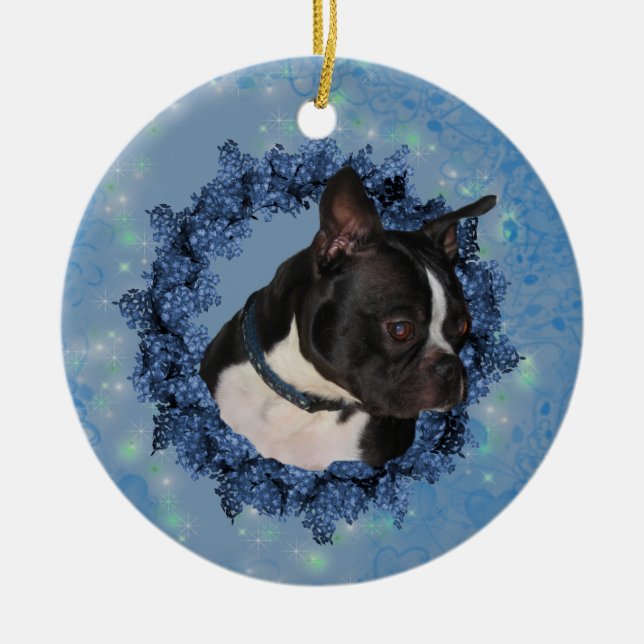 Boston Terrier Niedlich Dog Ornament (Vorne)