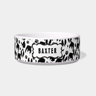 Boston Terrier Niedlich mit dem Namen Ihres Hundes Napf