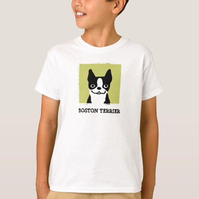 Boston Terrier| Niedliche Hundefläche T-Shirt (Vorderseite)