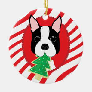 Boston-Terrier-niedliche Hundeverzierung Keramik Ornament