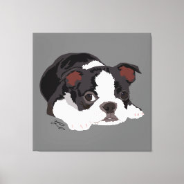 Boston Terrier Niedliche Welpenästhetik Kunstkunst Leinwanddruck